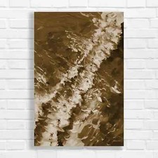 Vibrant Surf Silhouette Sepia Canvas Print Large Picture Wall Art