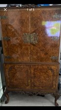 Antique Cocktail Bar Brown Lockable Storage Area With Mirrored GlassDesign 1900s