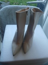 RIVER ISLAND BEIGE WEDGE ANKLE BOOTS SZ 4