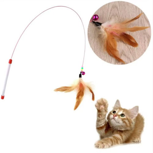 Cat kitten toy feather wand - kitten,
