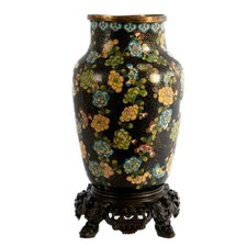 Cloisonné Vase on Stand with