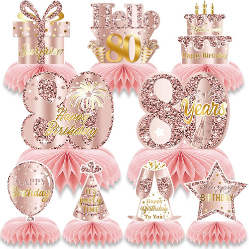 80th birthday honeycomb - 80th,