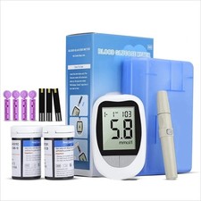 Blood Glucose Sugar Monitor Diabetes Testing Kit +50 Test Strips +50 Lancets