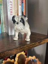 British Bulldog Ceramic Figurine Ornament Black And White