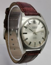 Vtg 1960 Le Cheminant Skymaster 21J Automatic Steel Gents Wrist Cal Tissot 784-2