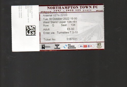 Used ticket northampton town - used,