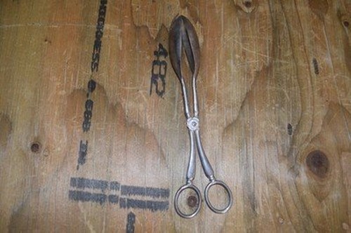 Vintage silver plate scissor - plate,