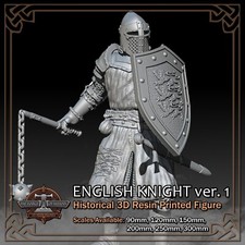 English Knight 1 - Scale 1/18 to 1/6 - 3D Resin Printed Figure Model Kit