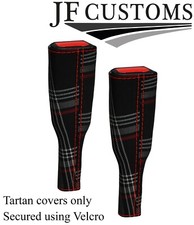 RED STITCH RED TARTAN 2X SEAT