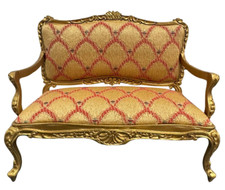 Dolls House Gold Louis XV Rococo Gold Sofa Settee Miniature JBM Furniture 1:12
