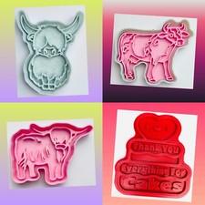 Set of 3 highland cows and cow  Cookie Cutter