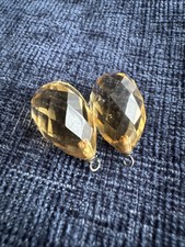 antique edwardian briolette citrine drop for earrings