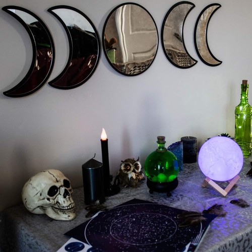 Black magic witch moon mirror - witch,