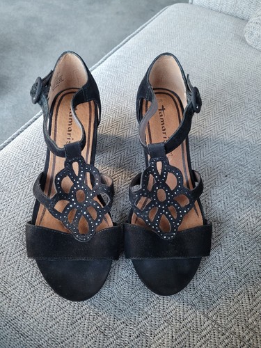 Womens suede black sandals - womens,