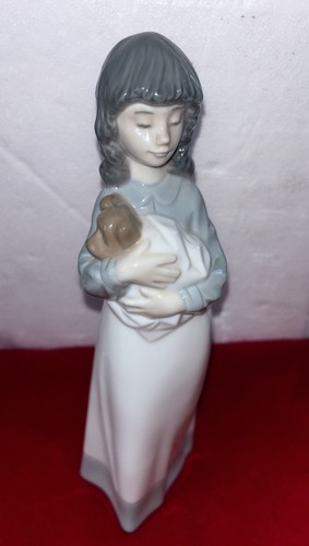 Nao lladro girl with puppy - by,