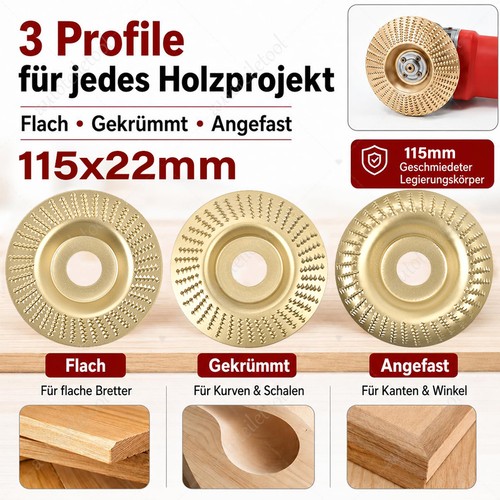 115mm wood carving - disc, 22mm