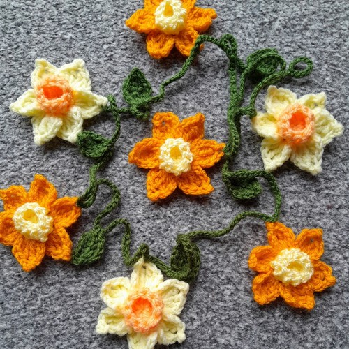 Hand crocheted spring flower - hand,