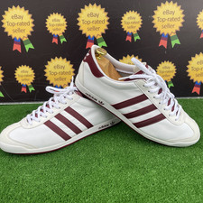 Vintage 2013 ADIDAS The Sneeker Men’s Leather Trainers, White/Burgundy UK 10