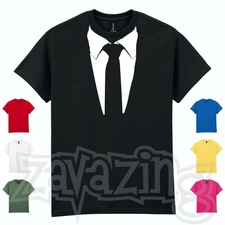 SUIT UNISEX T-SHIRT -- S - 5XL -- STAG NIGHT TUXEDO TIE FANCY DRESS UP PARTY BOW