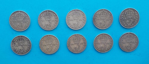 Silver three pence - silver,