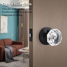 Pack Diamond Interior Door Knobs Bed/Bath Crystal Glass Privacy--Bed/Bath 6