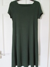 M&S Marks & Spencer Dark Green Fit & Flare Swing Dress Size 8 Regular