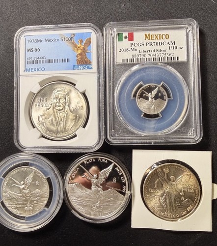 Lot mexican silver coins - of,