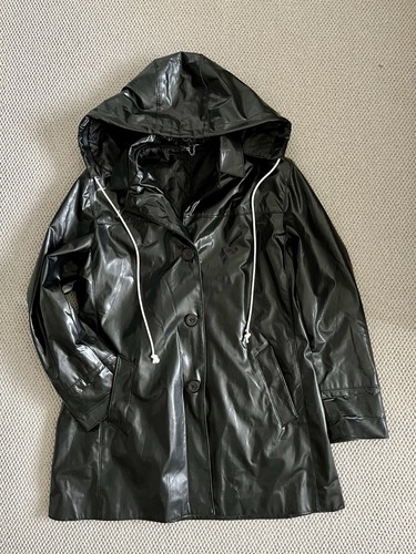 Vintage black hooded rain - black,