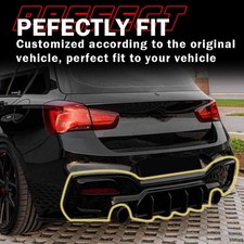 FOR 2015-19 BMW 1 SERIES F20 F21 M135i M140i M SPORT GLOSS BLACK REAR DIFFUSER