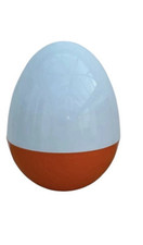 14 Inch Giant Fillable Plastic Easter Egg White Orange