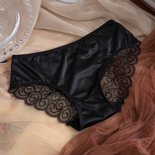 Ladies lace satin silk briefs - lace,