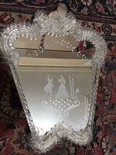 Beautiful Glassl Italian Venetian Murano Antique Dressing Table Mirror