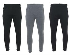 Mens Slim Jogging Bottoms Trousers Sweatpants Plain Pants Elasticated Joggers