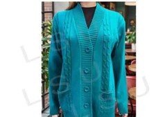 Women Long Sleeve Knitted Cardigan Button-Up with Pockets Plus Size 8-26