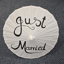 White Paper Umbrella Parasol Wedding Bridal PartyDecor Just Married Paper (NTH)