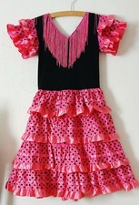 Spanish Dance Costume Size 8 Medium Child Flamenco Dance Dress  Mexican Costume 