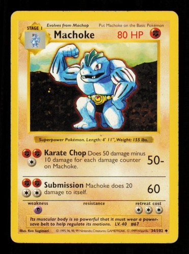 Pokemon card machoke 102 - pokemon,