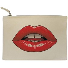 'Red Lips' Canvas Clutch Bag /