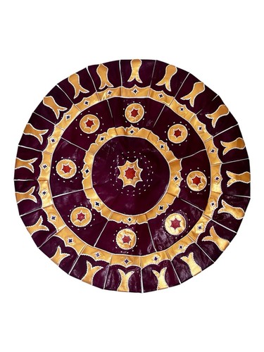 Moroccan leather pouf - leather, floor