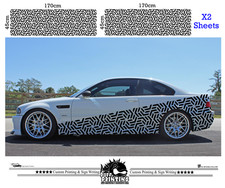 Car Camouflage kit geometric pattern side stickers decals racing dub car camper