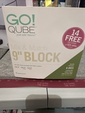 Accuquilt Go Qube 9 Inch Mix And Match Block all 8 Dies & Mat 