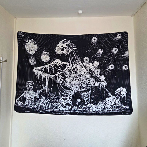 Black white skeleton - black,
