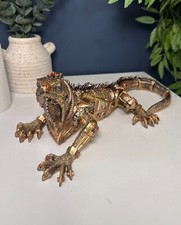 Steampunk Lizard Sculpture Wall Decor | Mechanical Reptile Decor | 37cm Wide