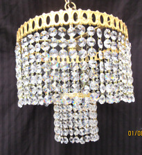 Pair of Vintage  crystal drop waterfall chandeliers  very pretty