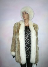 Real Farmed Arctic White Fox Fur Coyote Jacket Coat Mink Sable Hue 6 - 8 - 10 /S