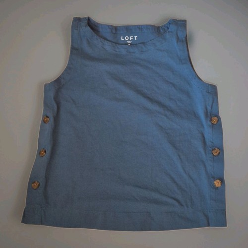 Loft side button tank - tank, top/teal