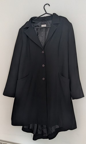 Black longline swing coat - longline,