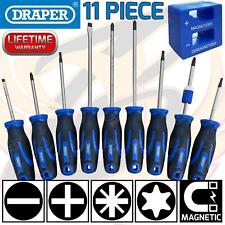 DRAPER Magnetic Screwdriver Set Pozidrive Philips Slotted Torx Drivers PZ2 11PCS