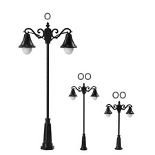 10pcs Model Trains O OO HO TT Gauge Two-heads Warm White Street Light Lamps