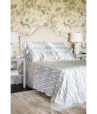Gingerlily Silk Tangleweed Duvet Cover Queen Blue/Ivory